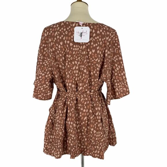 Isabel Maternity Brown Spotted Blouse Size Small - Picture 3 of 5